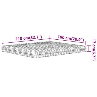Materasso in Schiuma Bianco 180x210 cm Durezza H2 H3