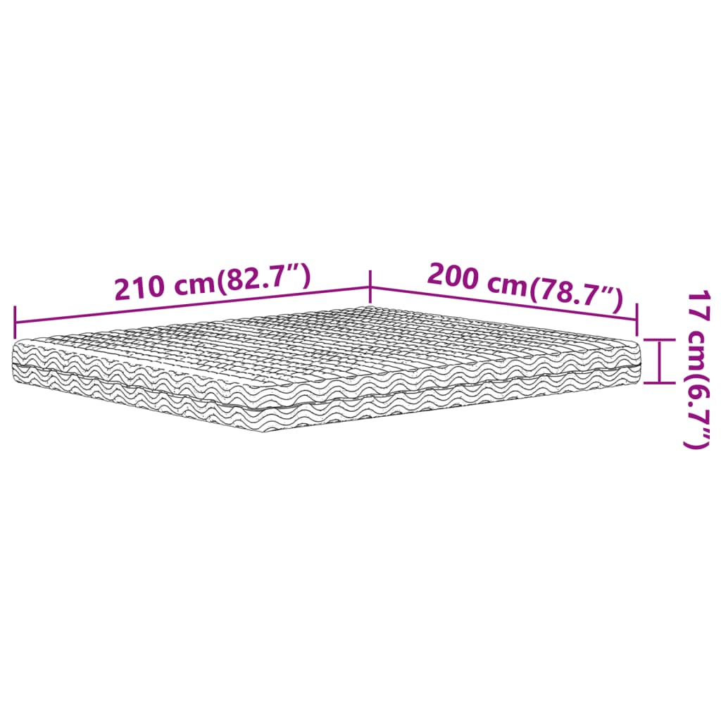 Materasso in Schiuma Bianco 200x210 cm Durezza H2 H3