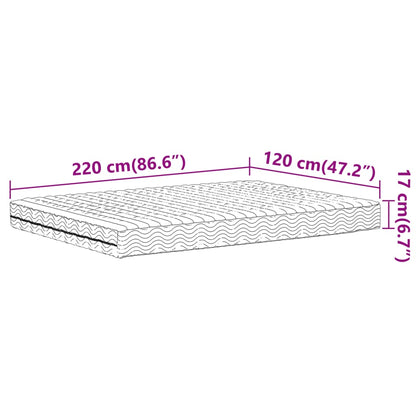 Materasso in Schiuma Bianco 120x220 cm Durezza H2 H3