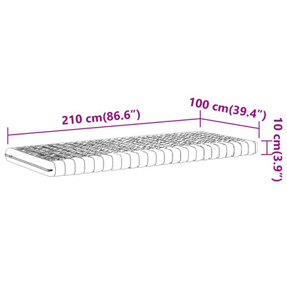 Materasso in Schiuma Bianco 100x210 cm 7 Zone Durezza 20 ILD