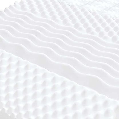 Materasso in Schiuma Bianco 160x220 cm 7 Zone Durezza 20 ILD