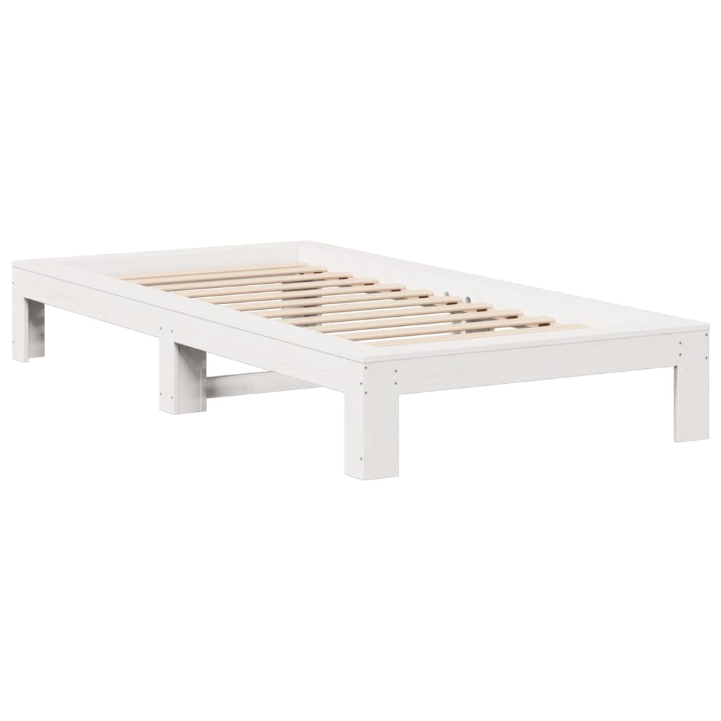 Giroletto senza Materasso Bianco 100x200 cm Legno Massello Pino - homemem39