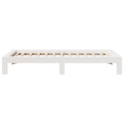 Giroletto senza Materasso Bianco 100x200 cm Legno Massello Pino | homemem39