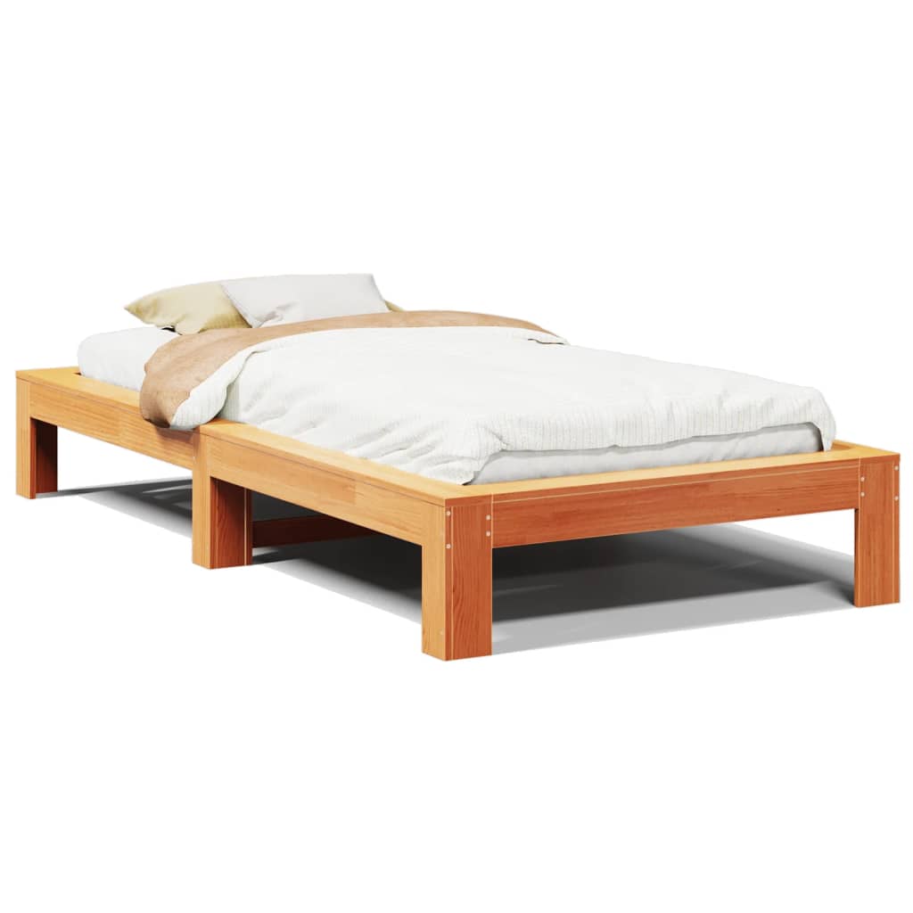 Letto senza Materasso Marrone Cera 100x200 cm in Legno di Pino - homemem39