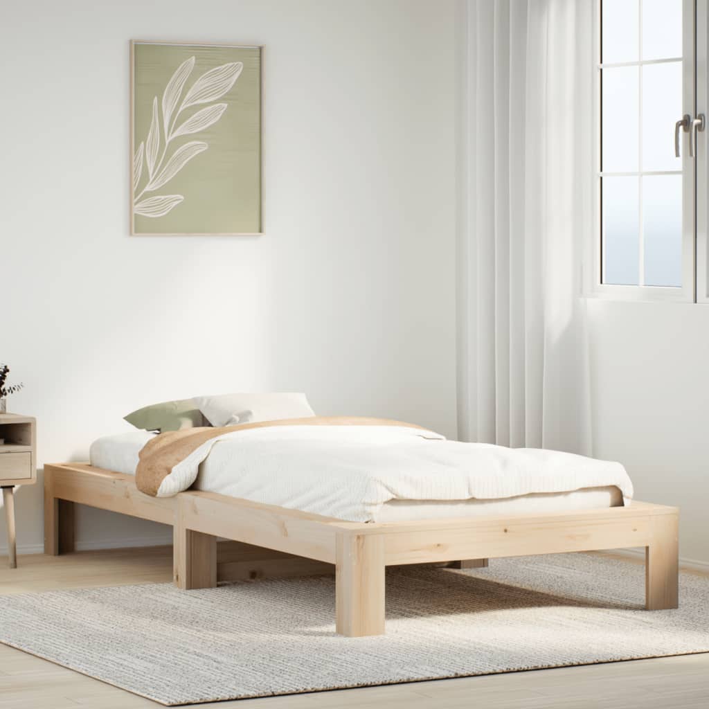 Letto senza Materasso 90x200 cm in Legno Massello di Pino - homemem39