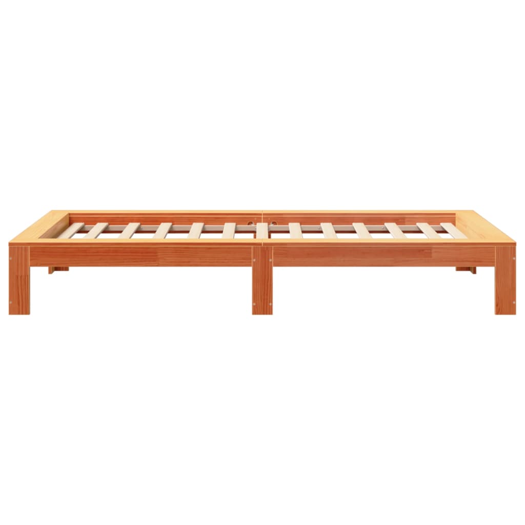 Letto senza Materasso Marrone Cera 90x200 cm Legno di Pino | homemem39
