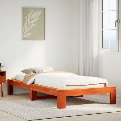 Letto senza Materasso Marrone Cera 90x200 cm Legno di Pino - homemem39