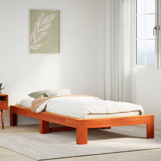 Letto senza Materasso Marrone Cera 90x200 cm Legno di Pino - homemem39