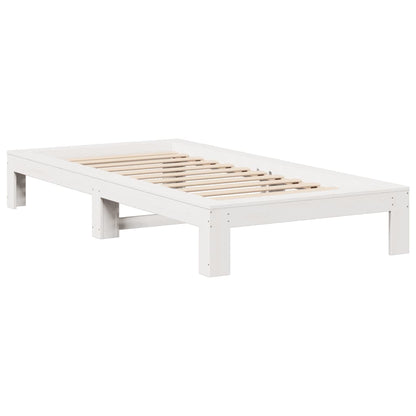 Letto senza Materasso Bianco 90x190 cm in Legno Massello Pino - homemem39
