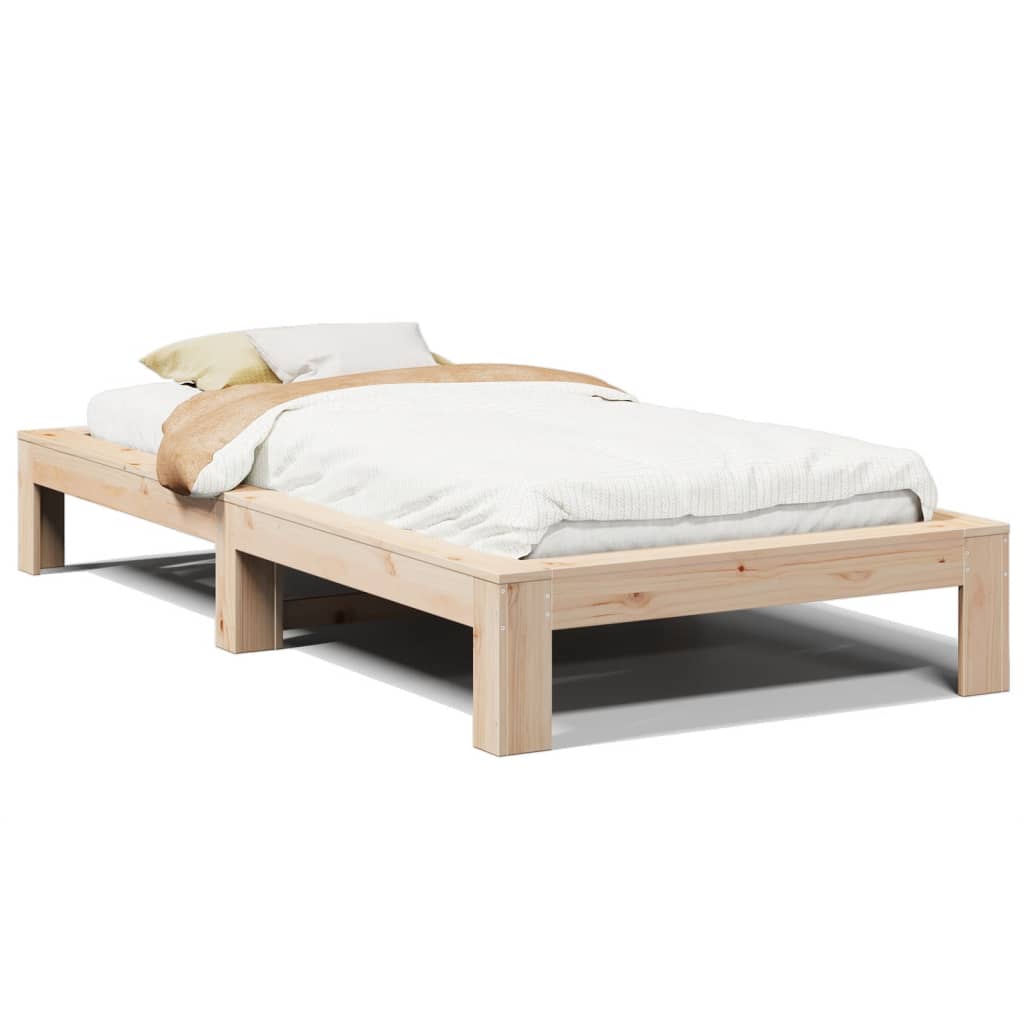 Letto senza Materasso 75x190 cm in Legno Massello Pino - homemem39