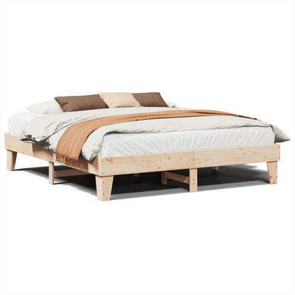 Letto senza Materasso 200x200 cm in Legno Massello di Pino | homemem39
