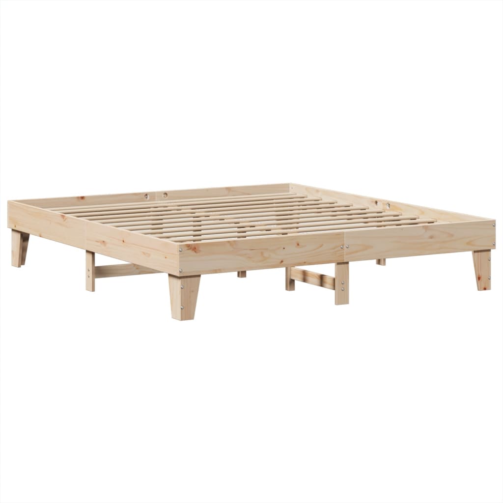 Letto senza Materasso 200x200 cm in Legno Massello di Pino | homemem39