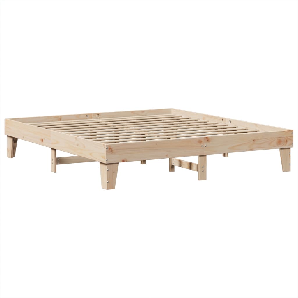 Letto senza Materasso 200x200 cm in Legno Massello di Pino | homemem39