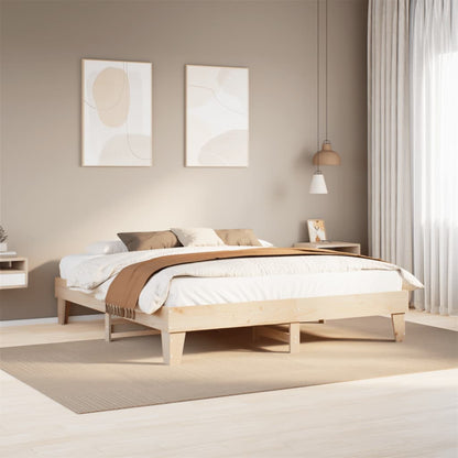 Letto senza Materasso 200x200 cm in Legno Massello di Pino | homemem39