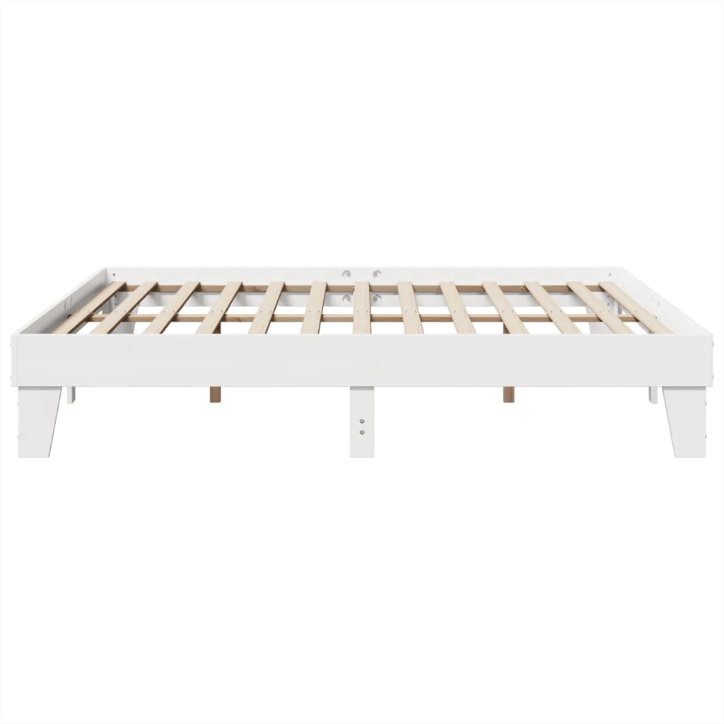 Giroletto senza Materasso Bianco 200x200 cm Legno Massello Pino | homemem39