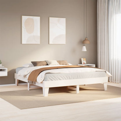 Giroletto senza Materasso Bianco 200x200 cm Legno Massello Pino | homemem39