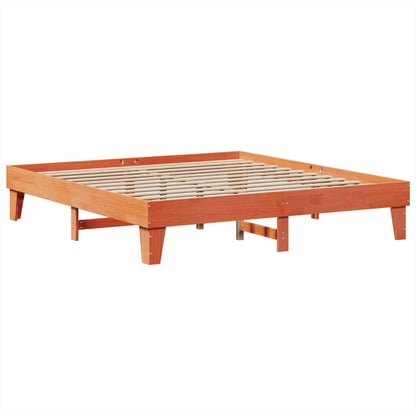 Letto senza Materasso Marrone Cera 200x200 cm in Legno di Pino | homemem39