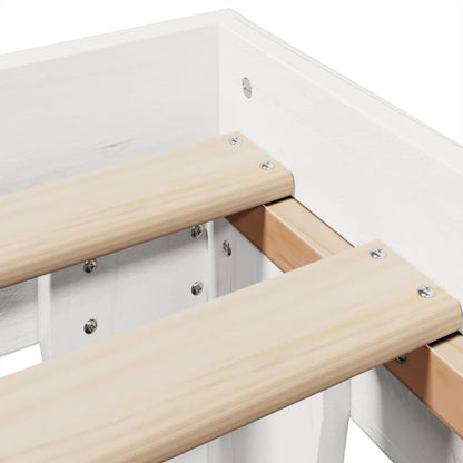 Letto senza Materasso Bianco 160x200 cm Legno Massello di Pino | homemem39