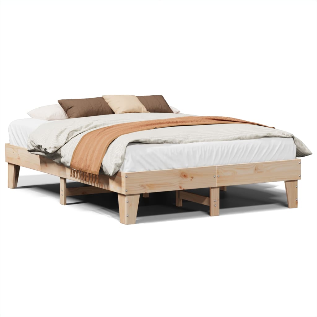 Letto senza Materasso 150x200 cm in Legno Massello di Pino - homemem39