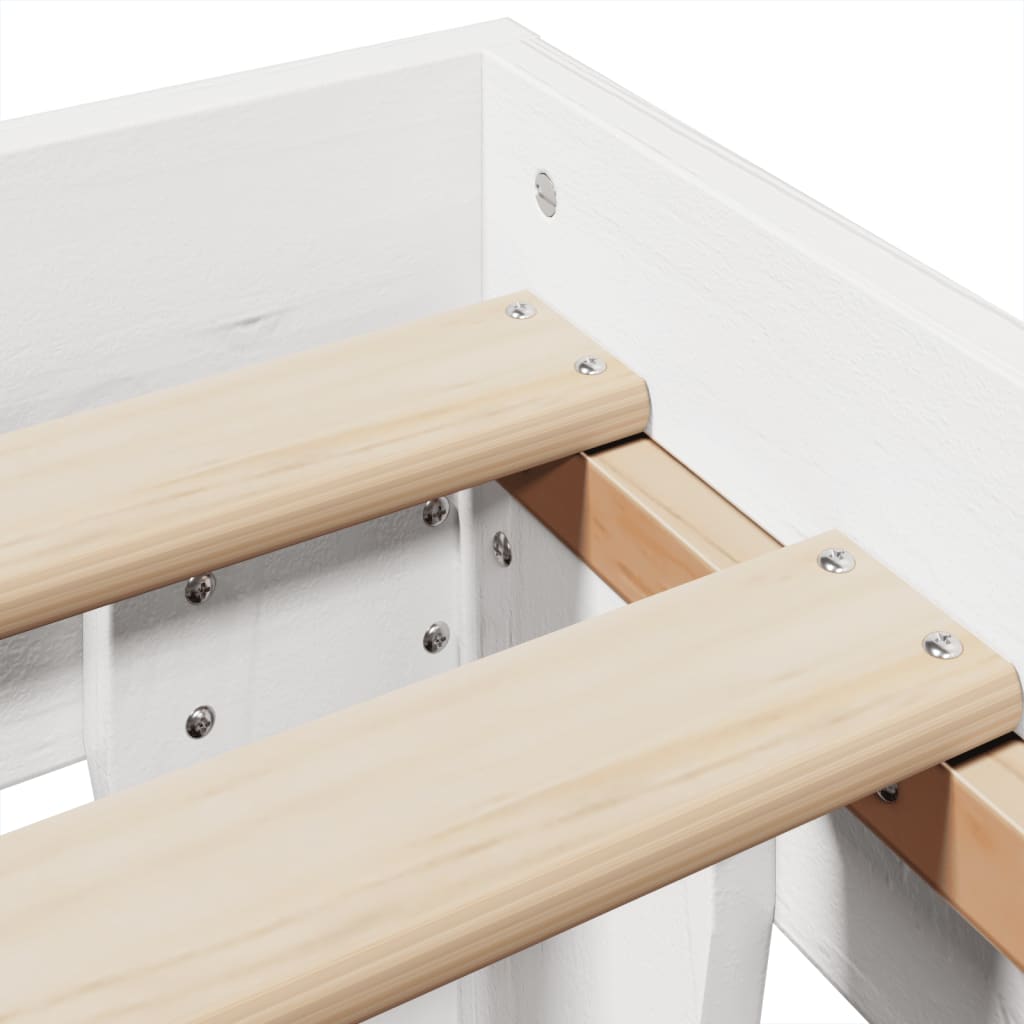 Letto senza Materasso Bianco 150x200 cm Legno Massello di Pino | homemem39