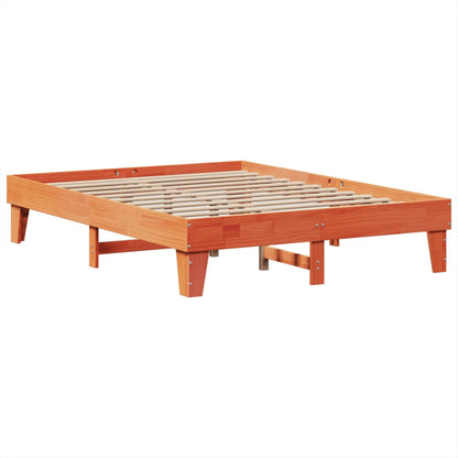 Letto senza Materasso Marrone Cera 150x200 cm in Legno di Pino | homemem39