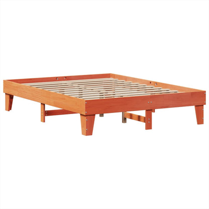 Letto senza Materasso Marrone Cera 150x200 cm in Legno di Pino | homemem39