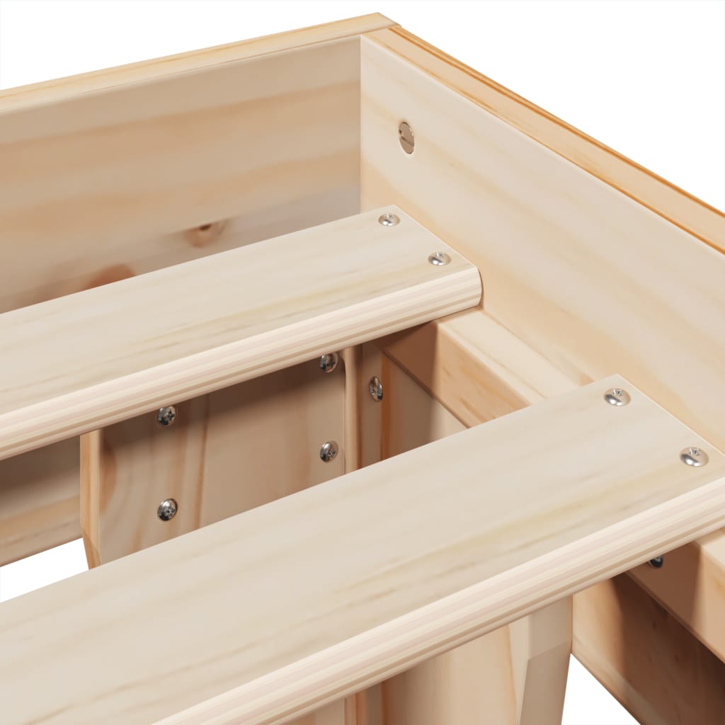 Letto senza Materasso 140x200 cm in Legno Massello di Pino | homemem39
