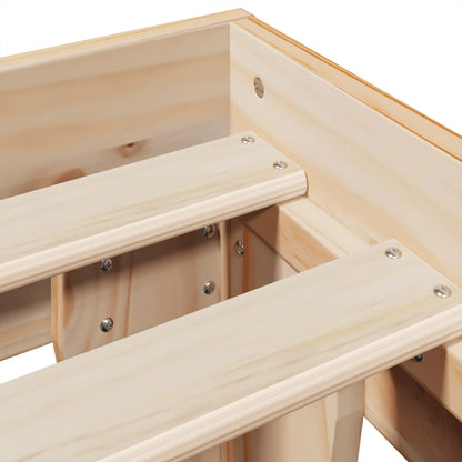 Letto senza Materasso 140x200 cm in Legno Massello di Pino - homemem39