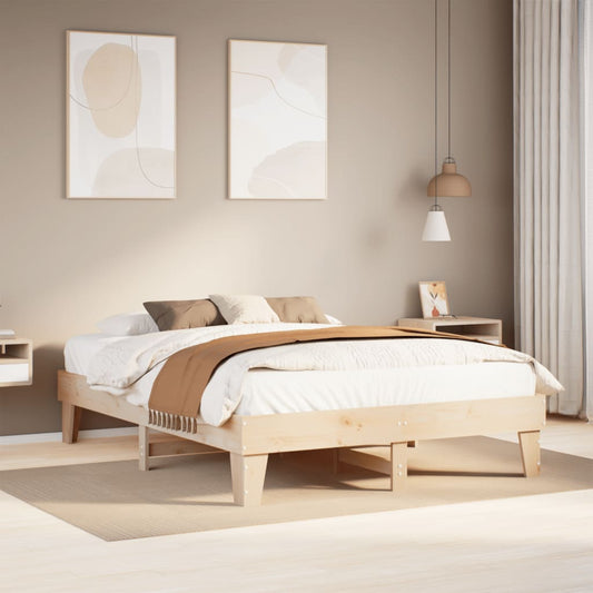 Letto senza Materasso 140x200 cm in Legno Massello di Pino | homemem39