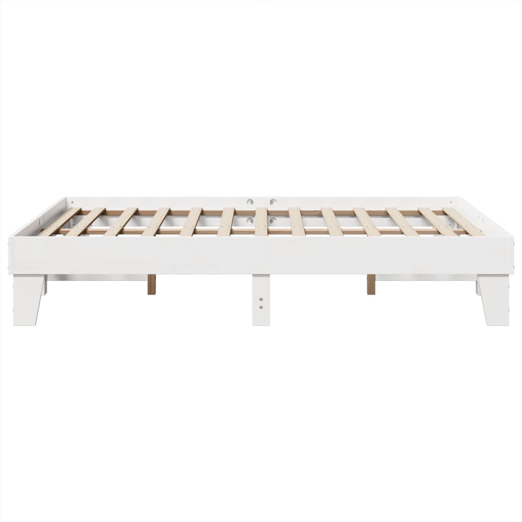 Letto senza Materasso Bianco 140x200 cm Legno Massello di Pino | homemem39