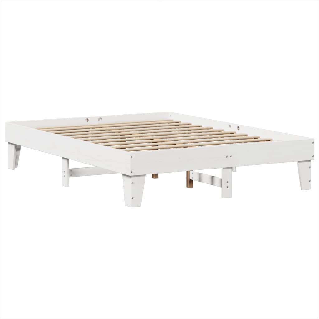Letto senza Materasso Bianco 140x200 cm Legno Massello di Pino - homemem39