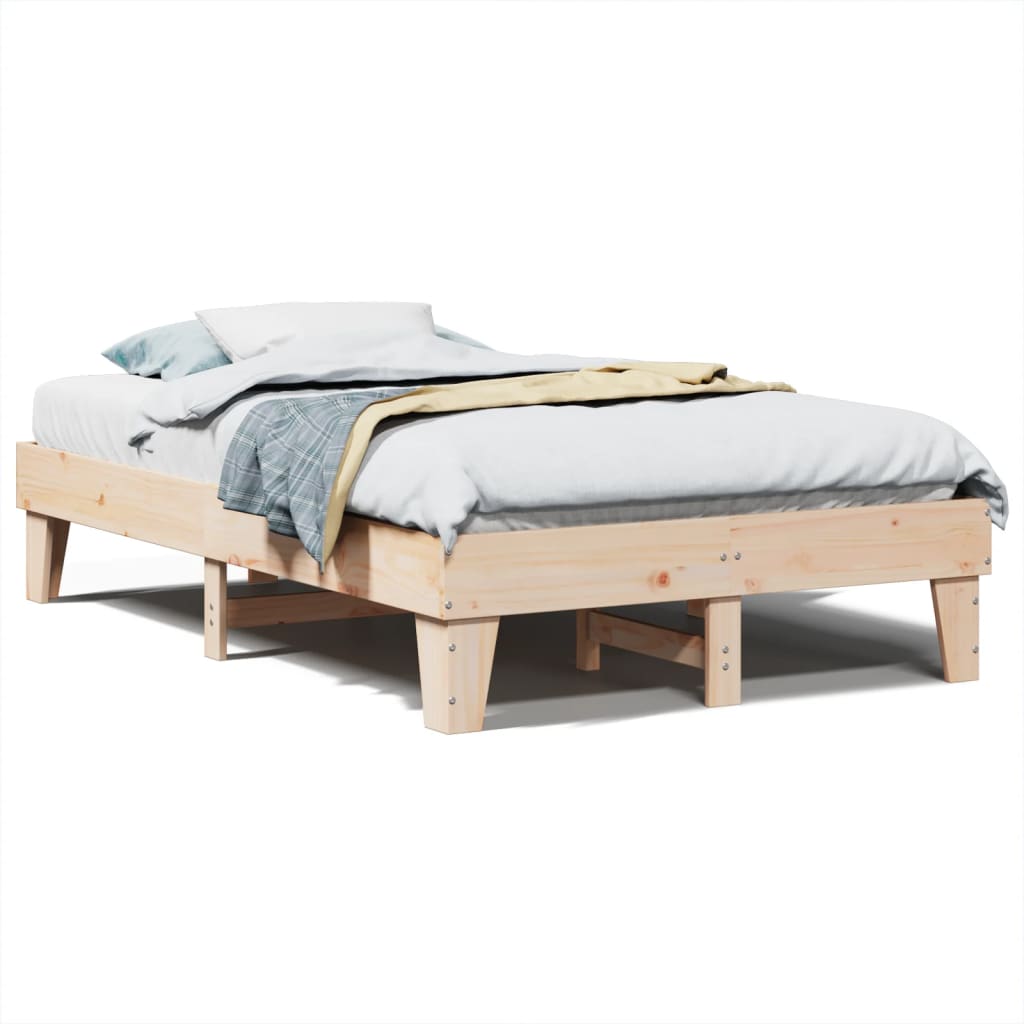 Letto senza Materasso 120x200 cm in Legno Massello di Pino - homemem39