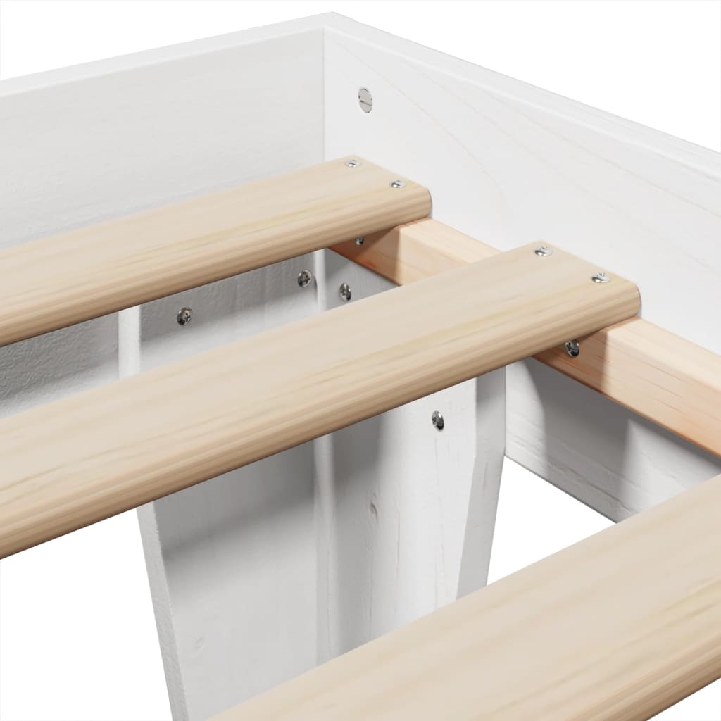 Giroletto senza Materasso Bianco 100x200 cm Legno Massello Pino | homemem39