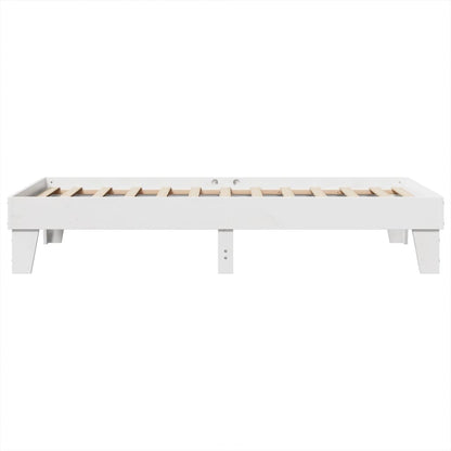 Letto senza Materasso Bianco 90x200 cm Legno Massello di Pino