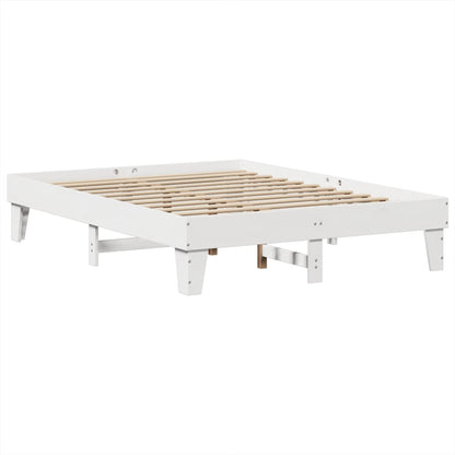 Letto senza Materasso Bianco 140x190 cm Legno Massello di Pino | homemem39