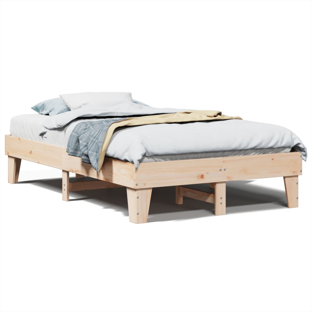 Letto senza Materasso 135x190 cm in Legno Massello di Pino - homemem39