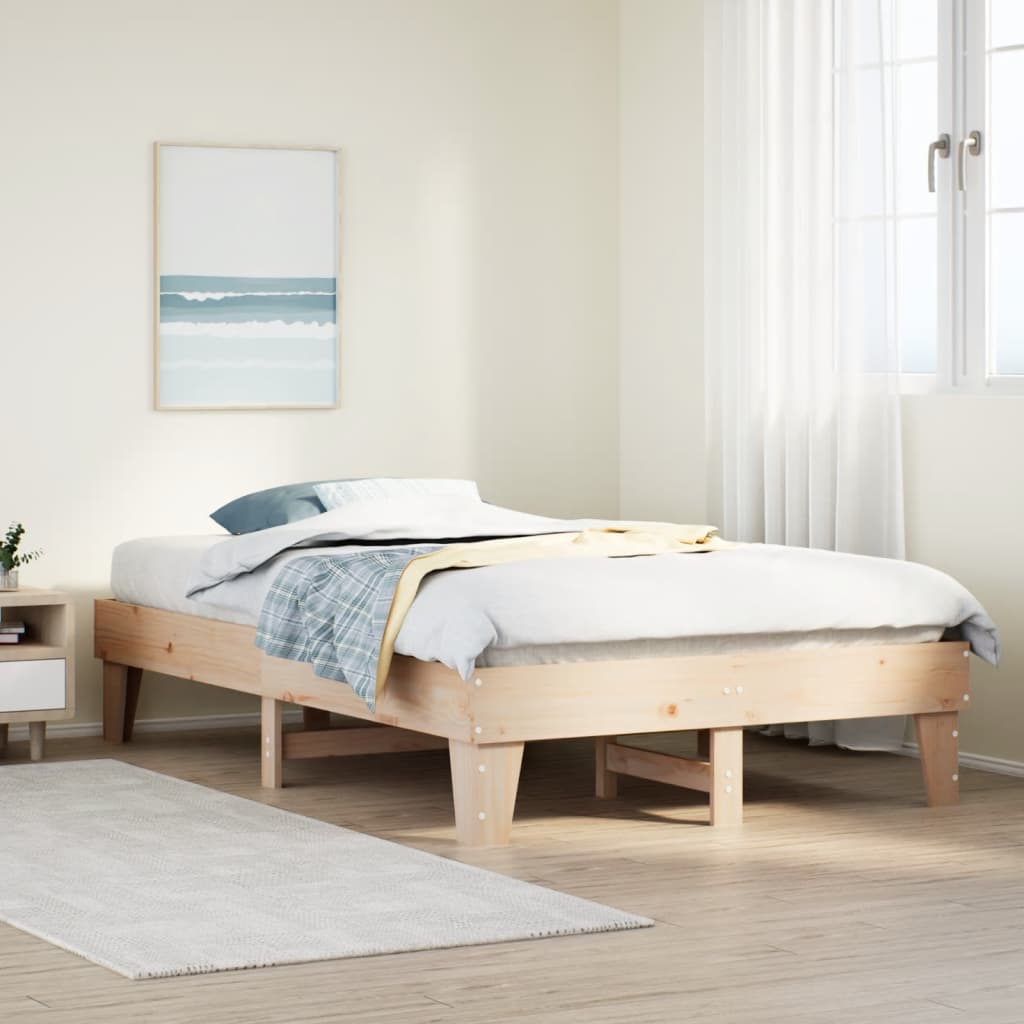 Letto senza Materasso 135x190 cm in Legno Massello di Pino | homemem39