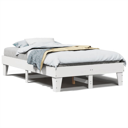 Letto senza Materasso Bianco 135x190 cm Legno Massello di Pino - homemem39
