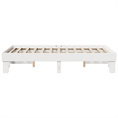Letto senza Materasso Bianco 135x190 cm Legno Massello di Pino - homemem39
