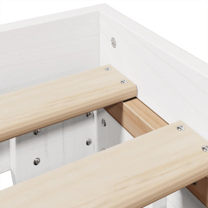 Letto senza Materasso Bianco 135x190 cm Legno Massello di Pino | homemem39