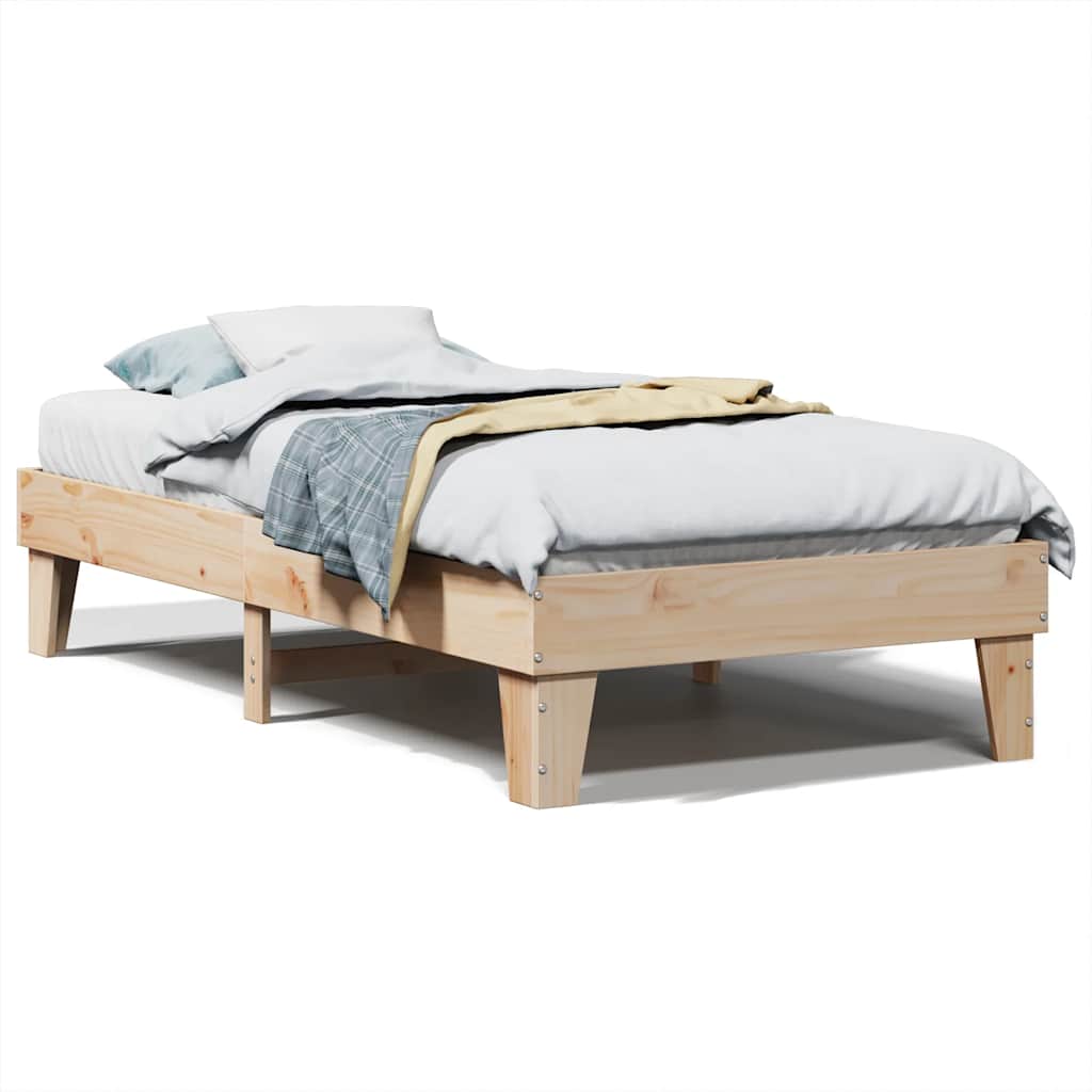 Letto senza Materasso 90x190 cm in Legno Massello di Pino - homemem39