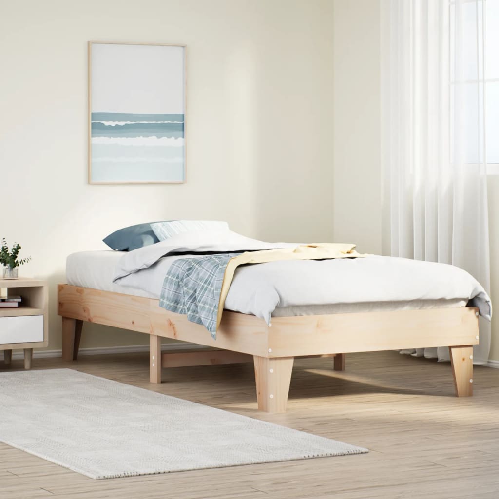 Letto senza Materasso 90x190 cm in Legno Massello di Pino | homemem39