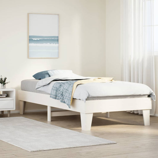 Letto senza Materasso Bianco 90x190 cm in Legno Massello Pino | homemem39
