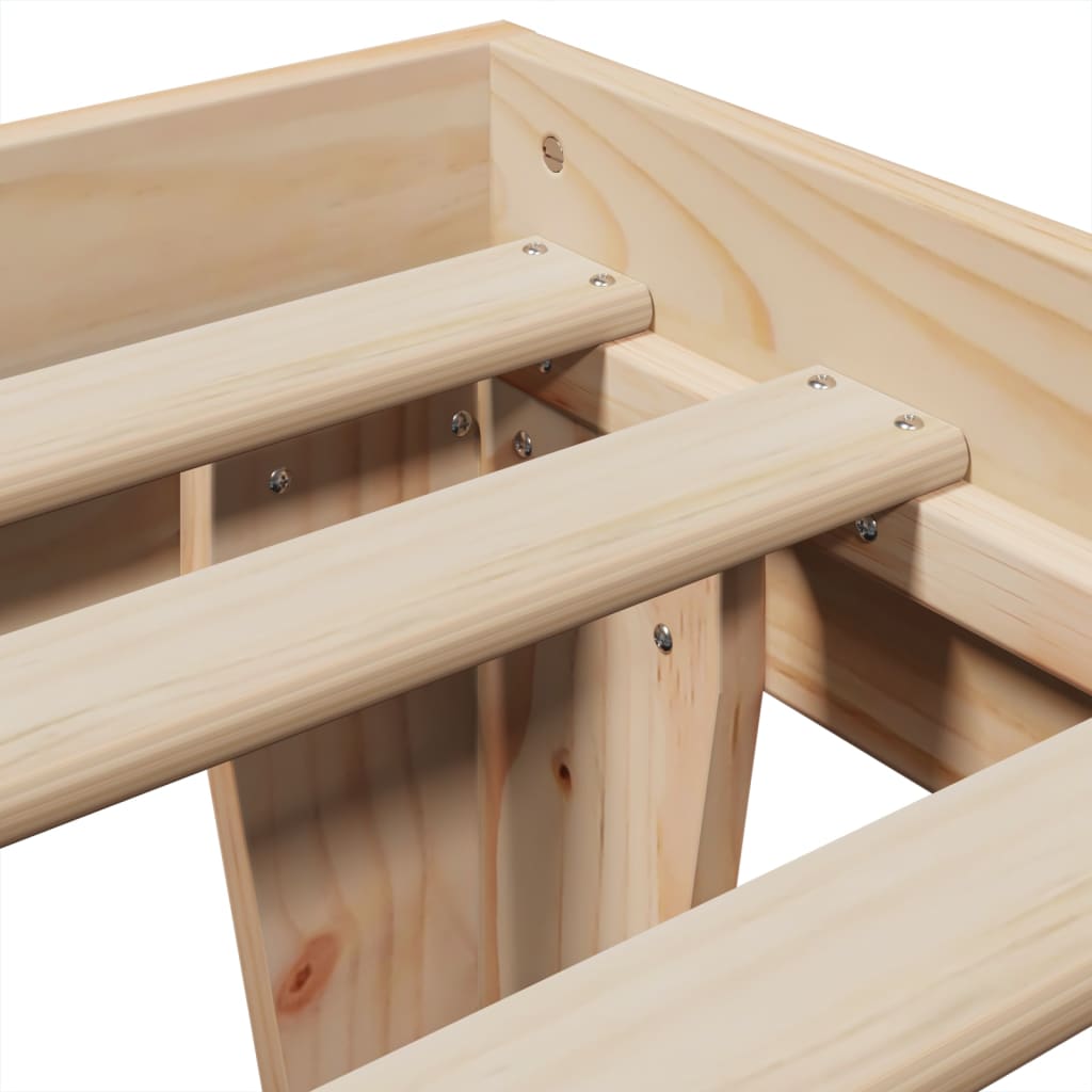 Letto senza Materasso 75x190 cm in Legno Massello Pino - homemem39