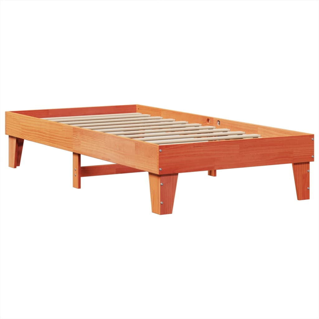 Letto senza Materasso Marrone Cera 75x190 cm in Legno di Pino | homemem39