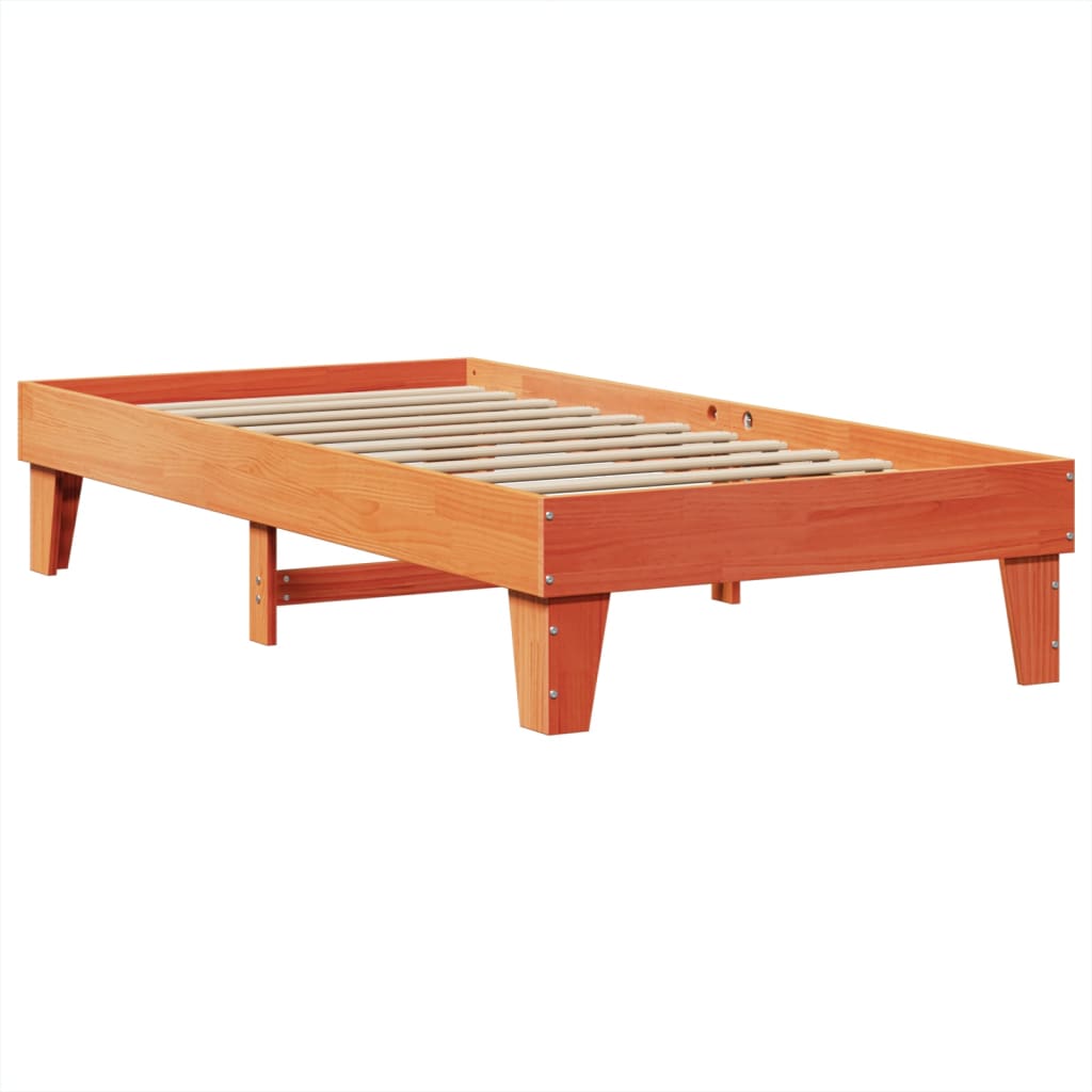 Letto senza Materasso Marrone Cera 75x190 cm in Legno di Pino | homemem39
