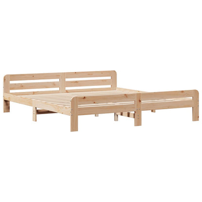 Letto senza Materasso 200x200 cm in Legno Massello di Pino | homemem39