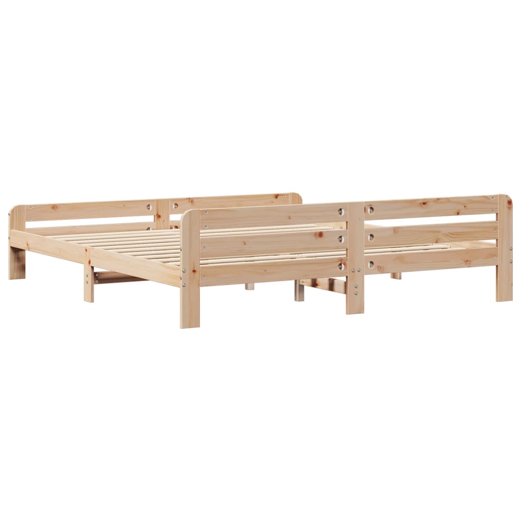 Letto senza Materasso 200x200 cm in Legno Massello di Pino - homemem39