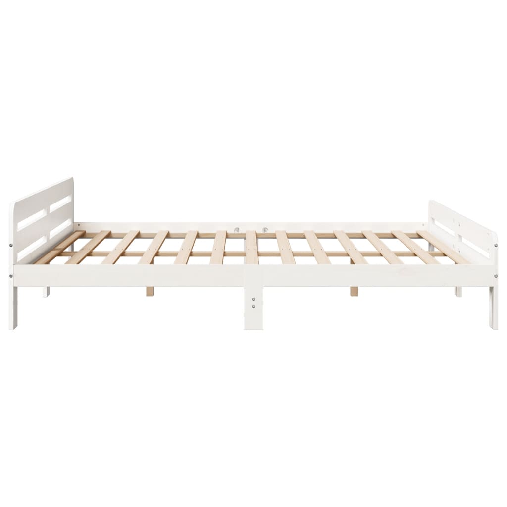 Giroletto senza Materasso Bianco 200x200 cm Legno Massello Pino | homemem39