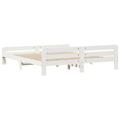 Giroletto senza Materasso Bianco 200x200 cm Legno Massello Pino | homemem39